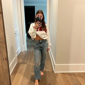 Zara high waisted medium washed jeans